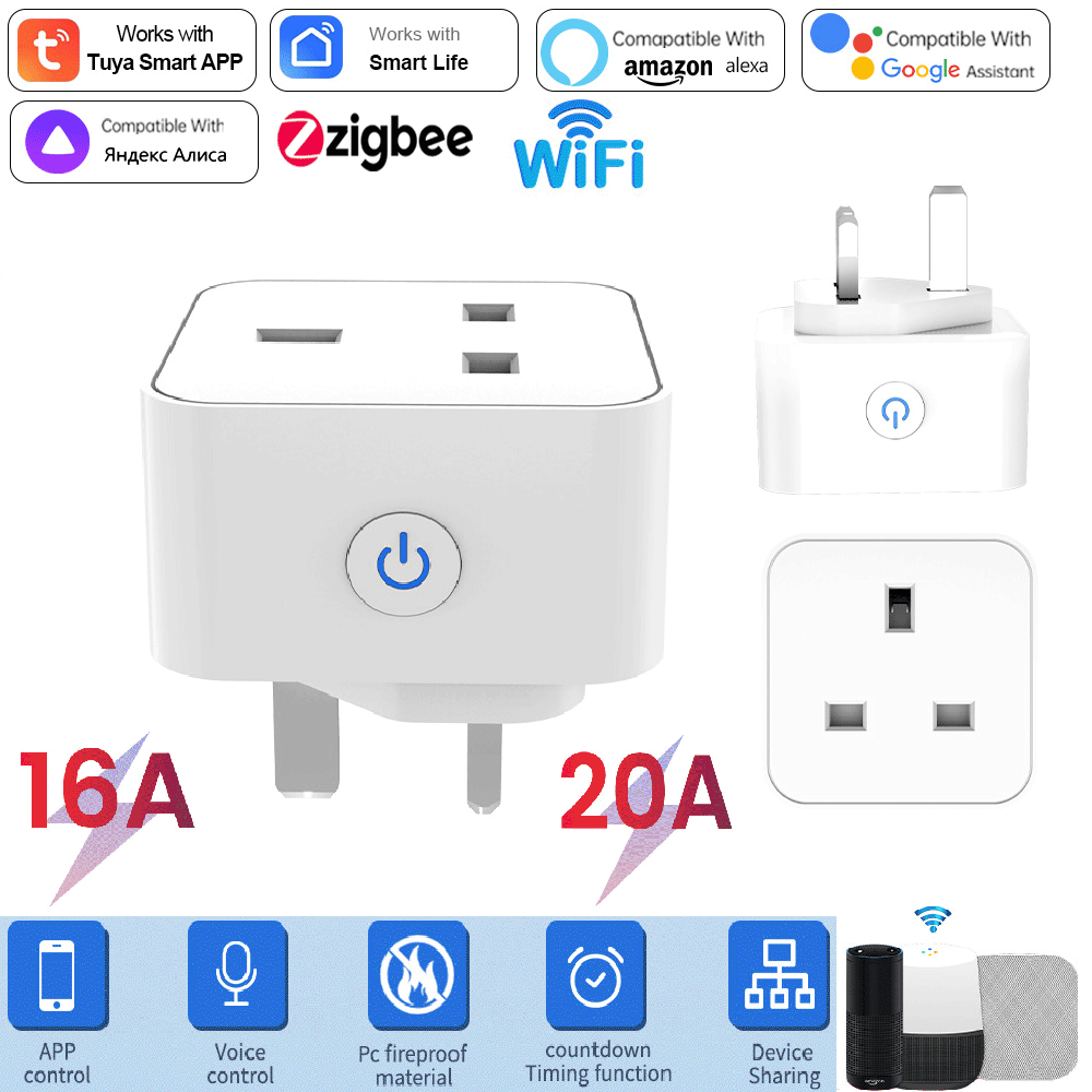 Home Decor Uk - Tuya 스마트 소켓 16A/20A WiFi 또는