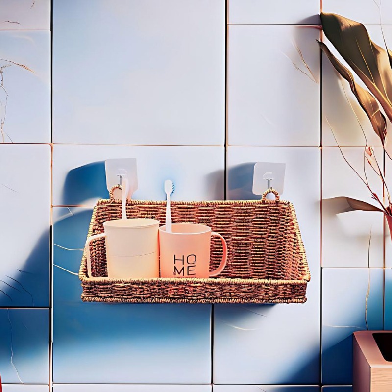 Home Decor Hampers - 짠 라탄 걸이형 수납 바구니, 벽걸이형