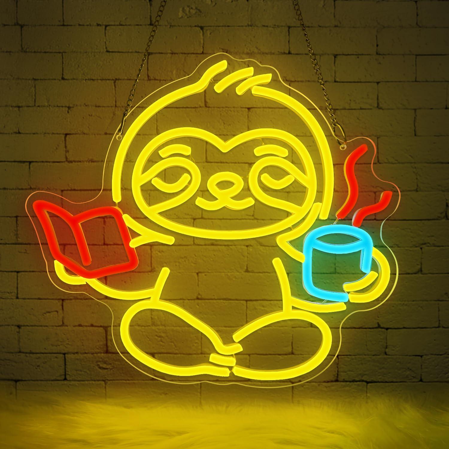 Home Decor Lighting - 나무늘보 네온사인 USB 디밍 가능 LED