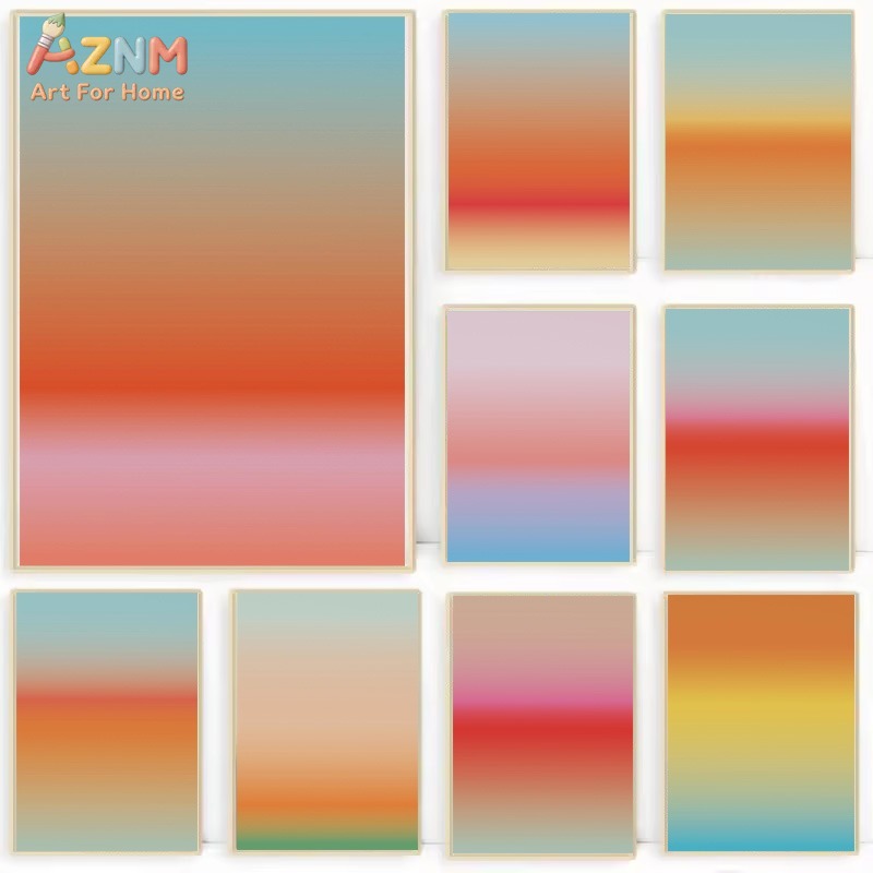 Home Decor Minimal - AZNM 현대 추상 그라데이션 아우라 캔버스