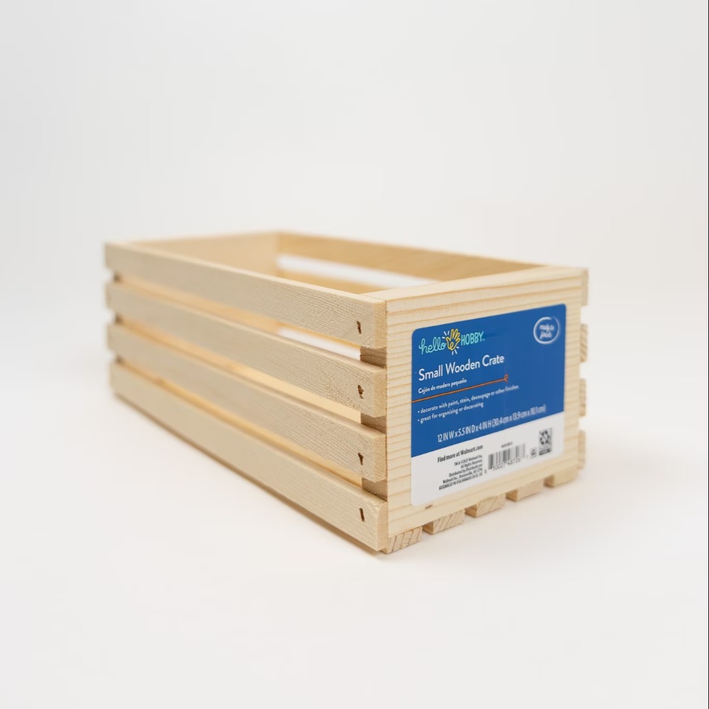 Home Decor Organizer - 미완성 목재 상자 수납함 12x5.5x4인치 러스틱
