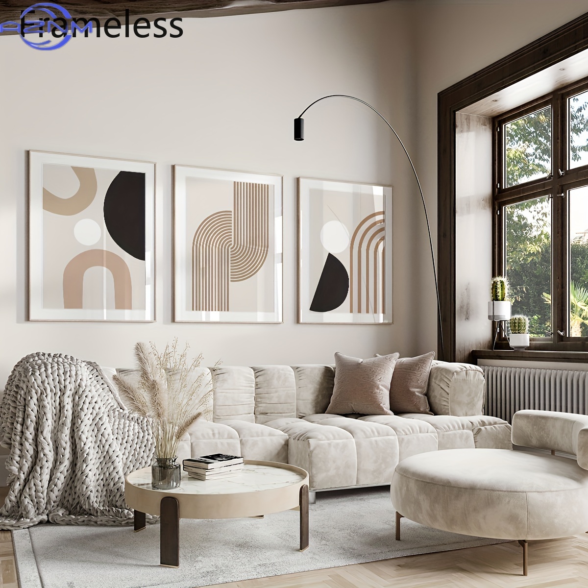 Home Decor Minimal - 3개의 현대적인 미니멀리스트 추상 라인 캔버스