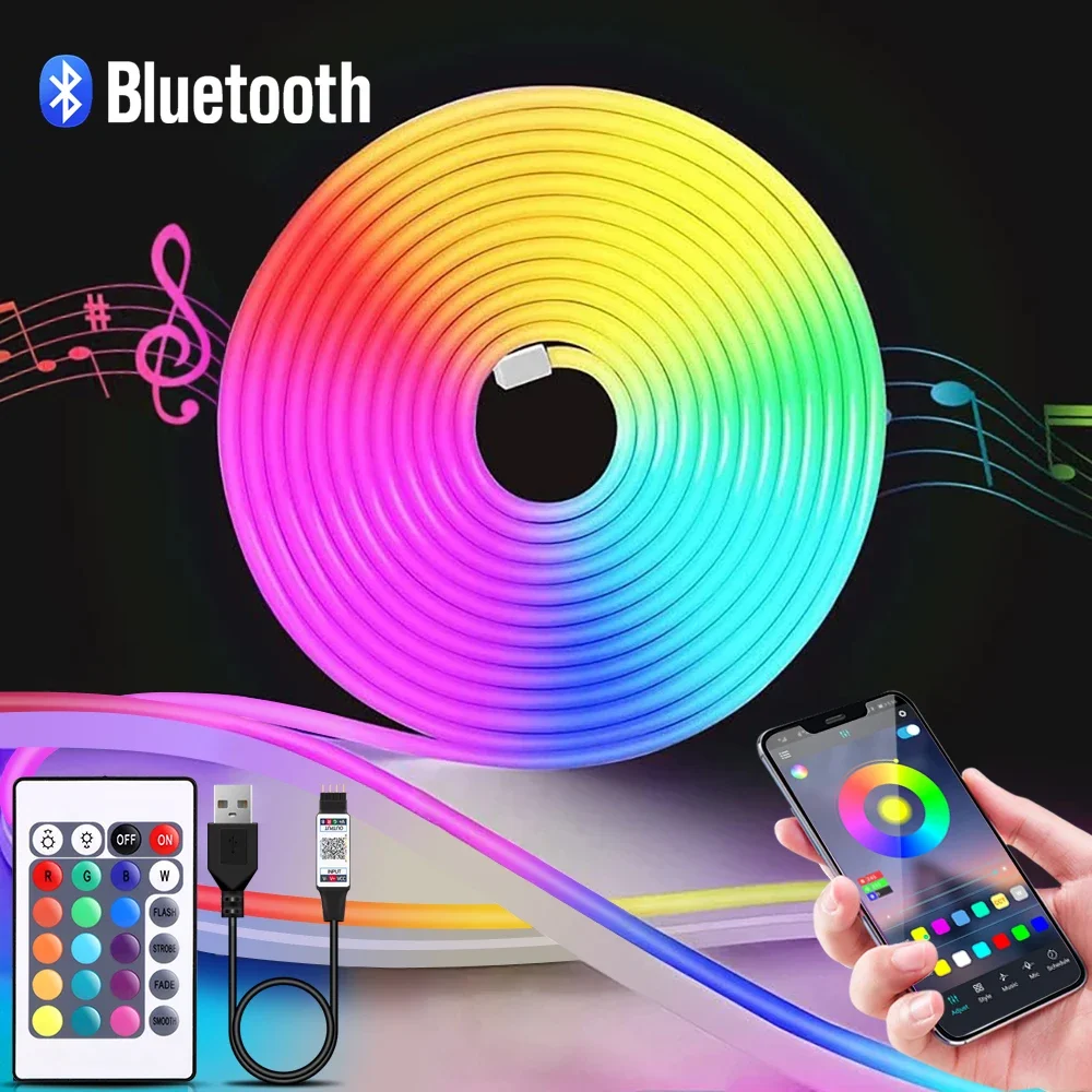 Home Decor Lighting - 1-5m RGB LED 네온 스트립 라이트