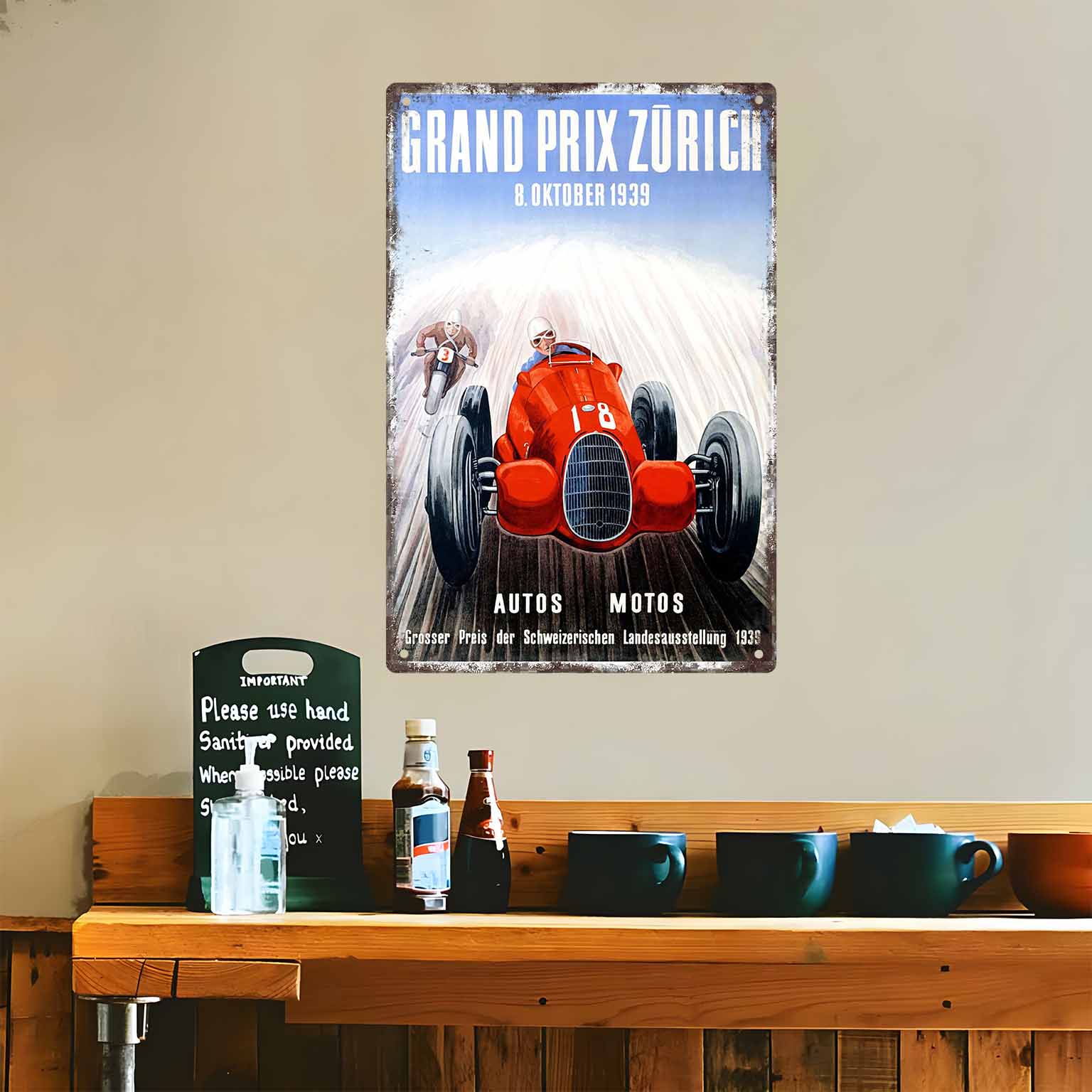 2D 플랫 1개 그랑프리 취리히 1939 빈티지 레이싱 - Home Decor Zurich 리뷰 및 가격
