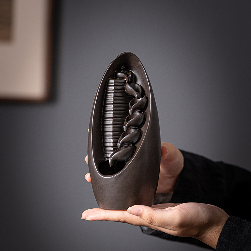 보라색 모래 연꽃 잎 연꽃 폭포 플로백 향 버너, 가정 - Home Decor From Clay 리뷰 및 가격