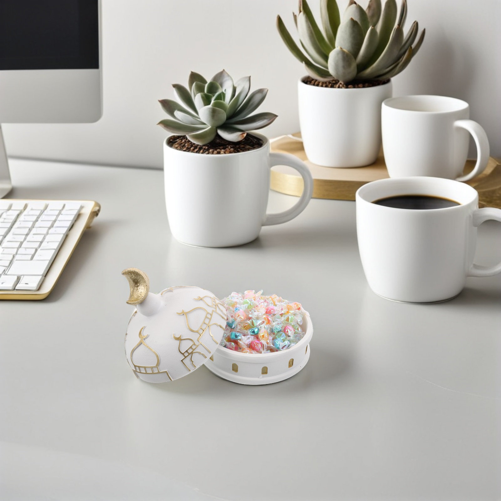 이슬람 테이블 장식용 레진 이드 무바라크 디자인 라마단 - Home Decor Organizer 리뷰 및 가격