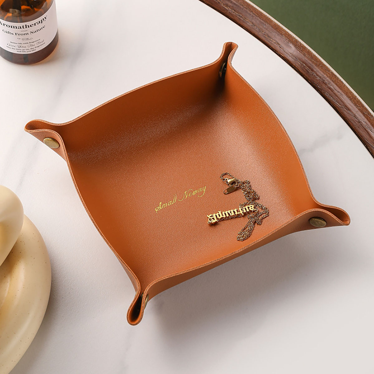 북유럽 스타일 가죽 스토리지 트레이 데스크탑 주최자 키 - Home Decor Organizer 리뷰 및 가격