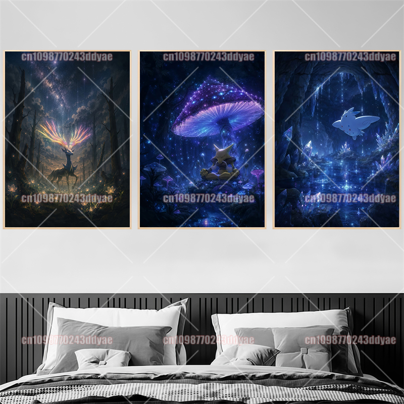 애니메이션 포켓몬 캐릭터 원본 그림 어두운 두꺼운 코팅 - Home Decor Canvas 리뷰 및 가격