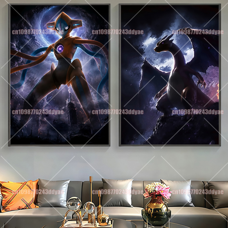 애니메이션 포켓몬 캐릭터 원본 그림 어두운 두꺼운 코팅 - Home Decor Canvas 리뷰 및 가격