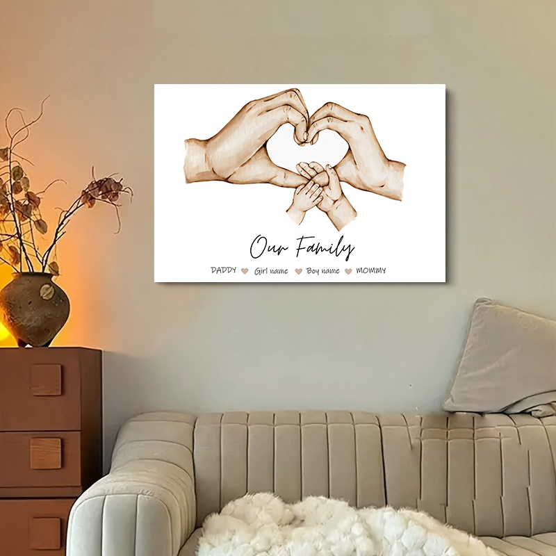 맞춤형 가족 이름 캔버스 그림 미니멀리스트 아트 프린트 - Home Decor Minimal 리뷰 및 가격