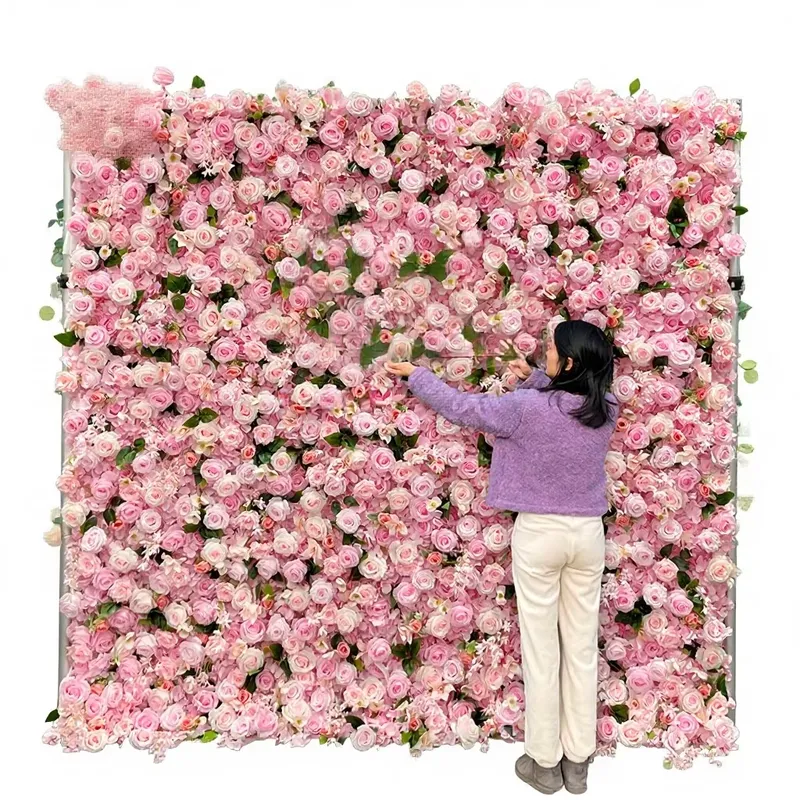 선웨딩 실크 인조 꽃벽 맞춤형 웨딩 배경 3D 장미 패 - Home Decor Wall Panels 리뷰 및 가격