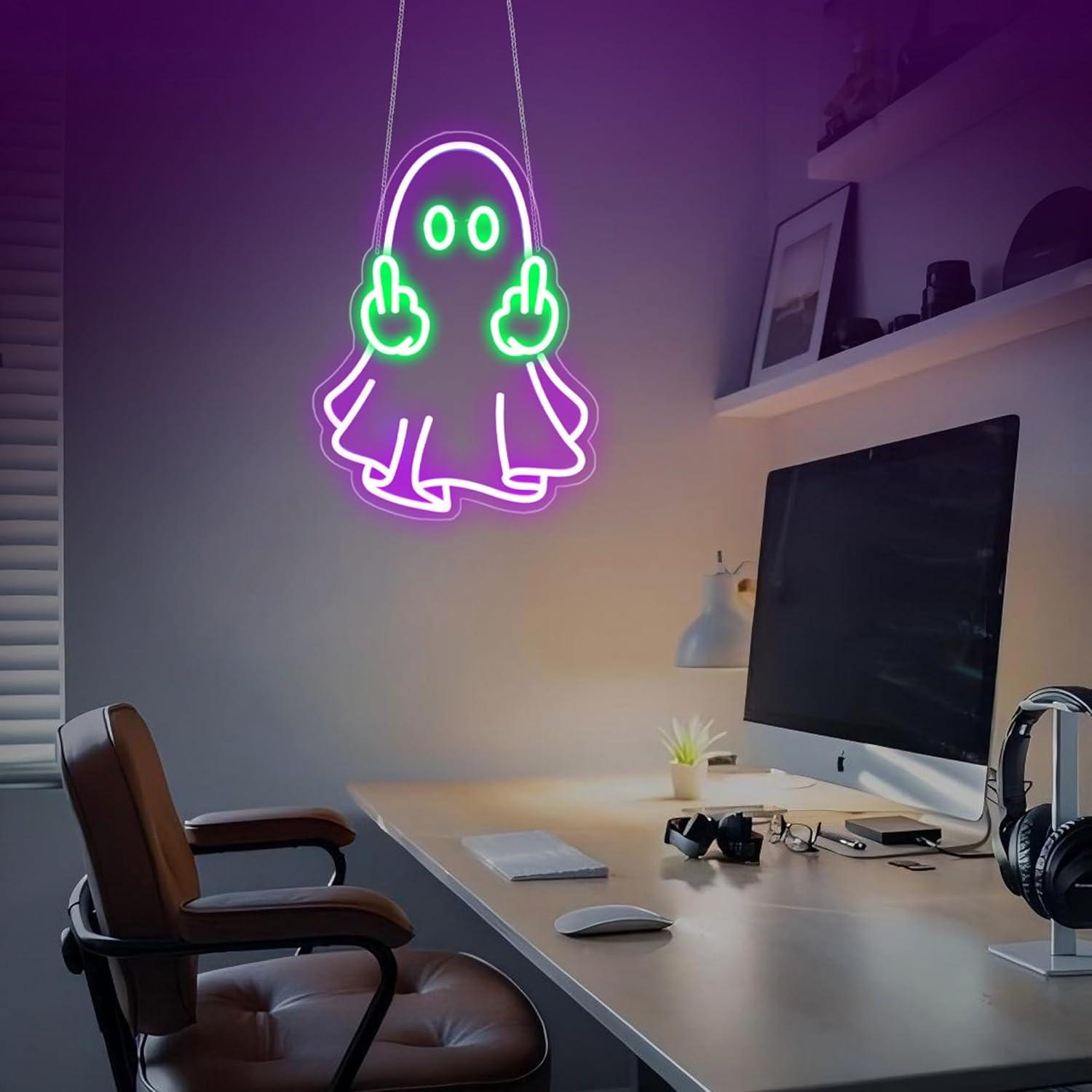 유령 네온사인 USB 전원 LED 디밍 가능 네온 조명 - Home Decor Lighting 리뷰 및 가격