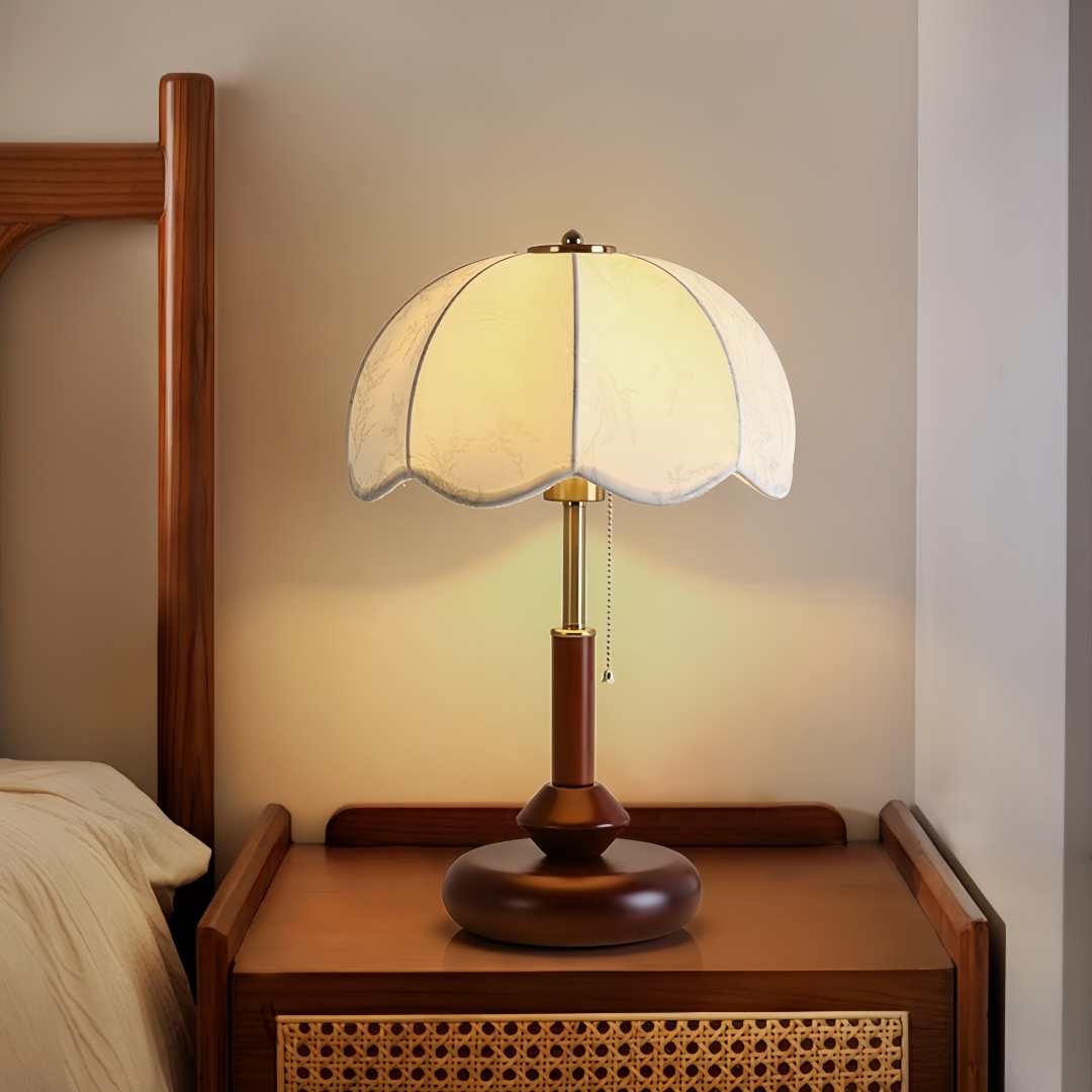 빈티지 스캘럽 돔 테이블 램프, 침실 협탁, 서재, 현 - Home Decor Lighting 리뷰 및 가격