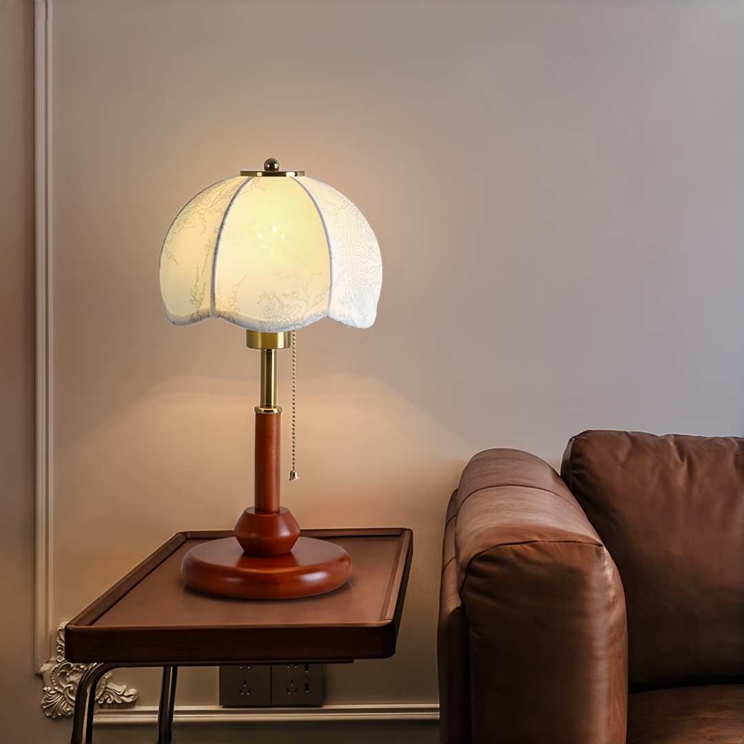 빈티지 스캘럽 돔 테이블 램프, 침실 협탁, 서재, 현 - Home Decor Lighting 리뷰 및 가격