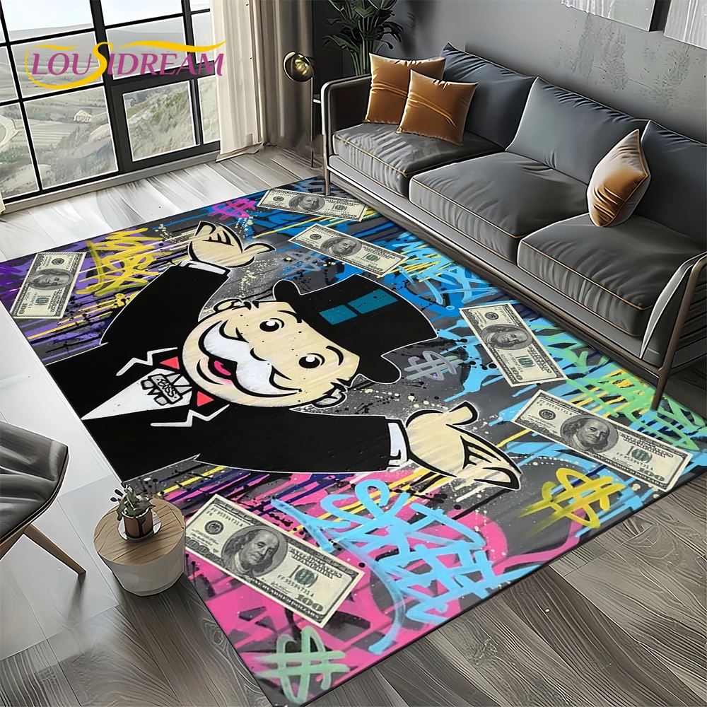 3D 리치맨 게임 모노폴리 달러 만화 카펫 러그, 거실 - Home Decor Online Free 리뷰 및 가격