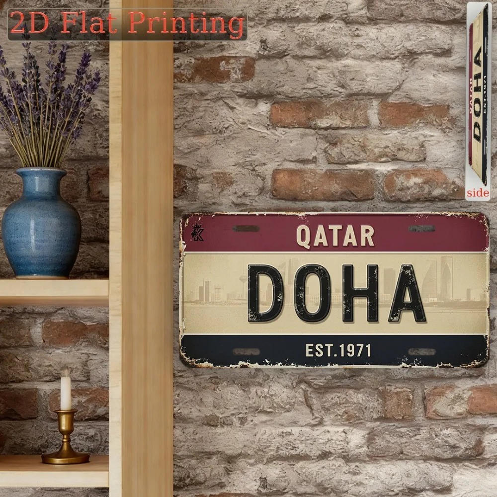 [2D 플랫] 1개 맞춤형 도하 카타르 알루미늄 사인  - Home Decor Qatar 리뷰 및 가격