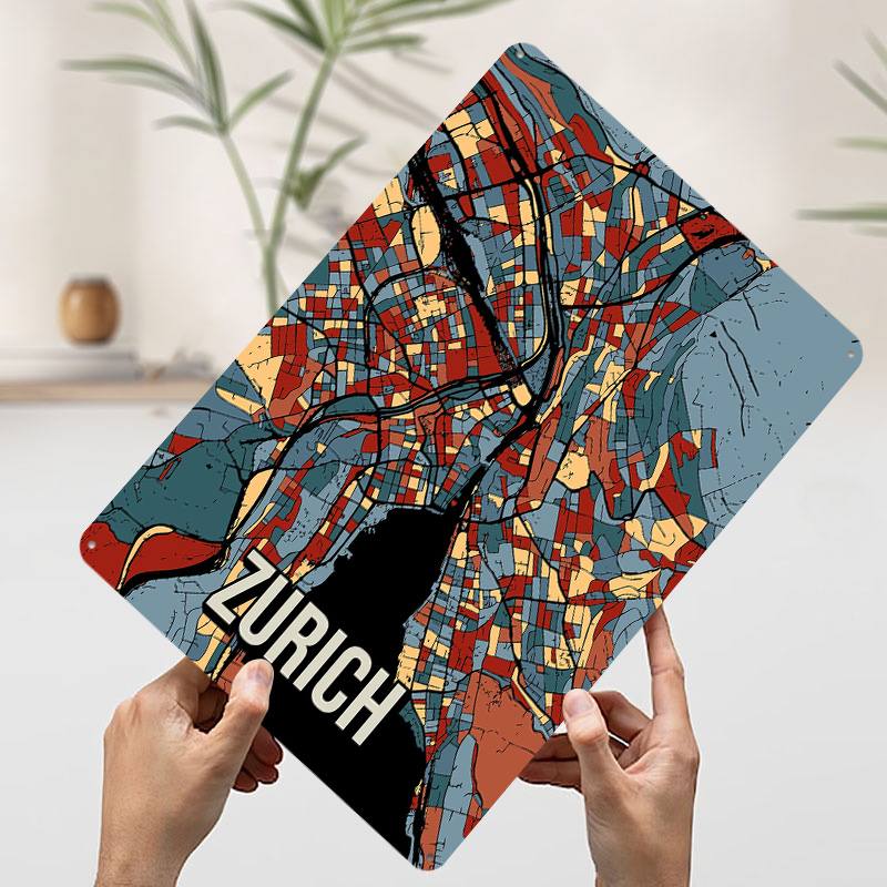 주리치 도시 지도 여행용 양철 포스터 맞춤형 벽 장식  - Home Decor Zurich 리뷰 및 가격