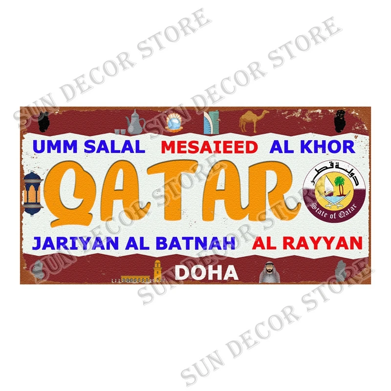 카타르 튀니지 브라질 쿠바 주석 플레이트 금속 사인,  - Home Decor Qatar 리뷰 및 가격