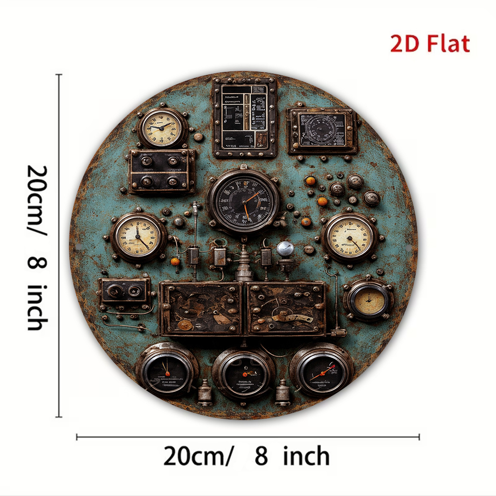 2D 플랫 레트로 대시보드 원형 알루미늄 사인 - 스팀 - Home Decor Wall Panels 리뷰 및 가격