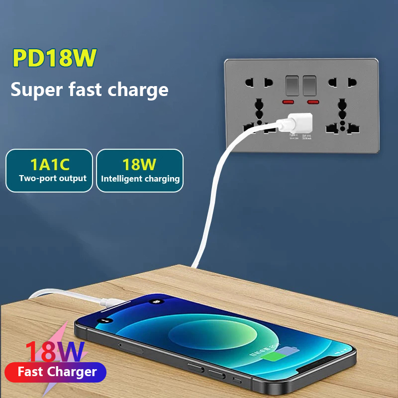 영국 13A USB Type-c 18W 빠른 충전 벽  - Home Decor Uk 리뷰 및 가격