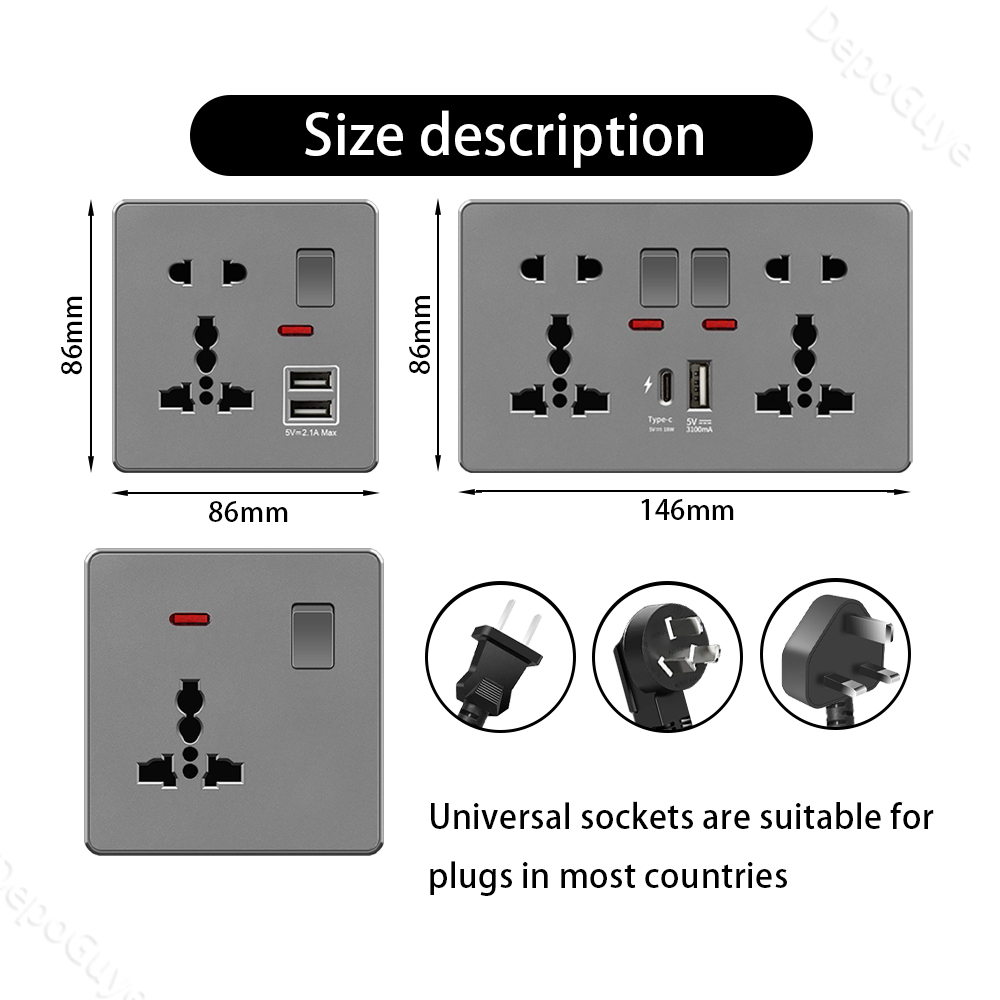 영국 13A USB Type-c 18W 빠른 충전 벽  - Home Decor Uk 리뷰 및 가격