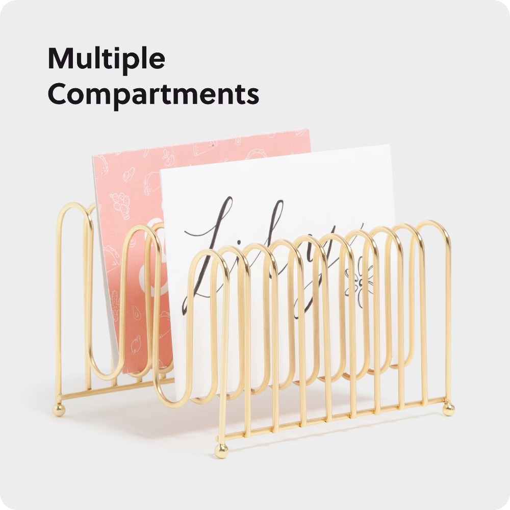 골드 색상의 벤트 와이어 데스크 오거나이저, 서류 정리 - Home Decor Organizer 리뷰 및 가격