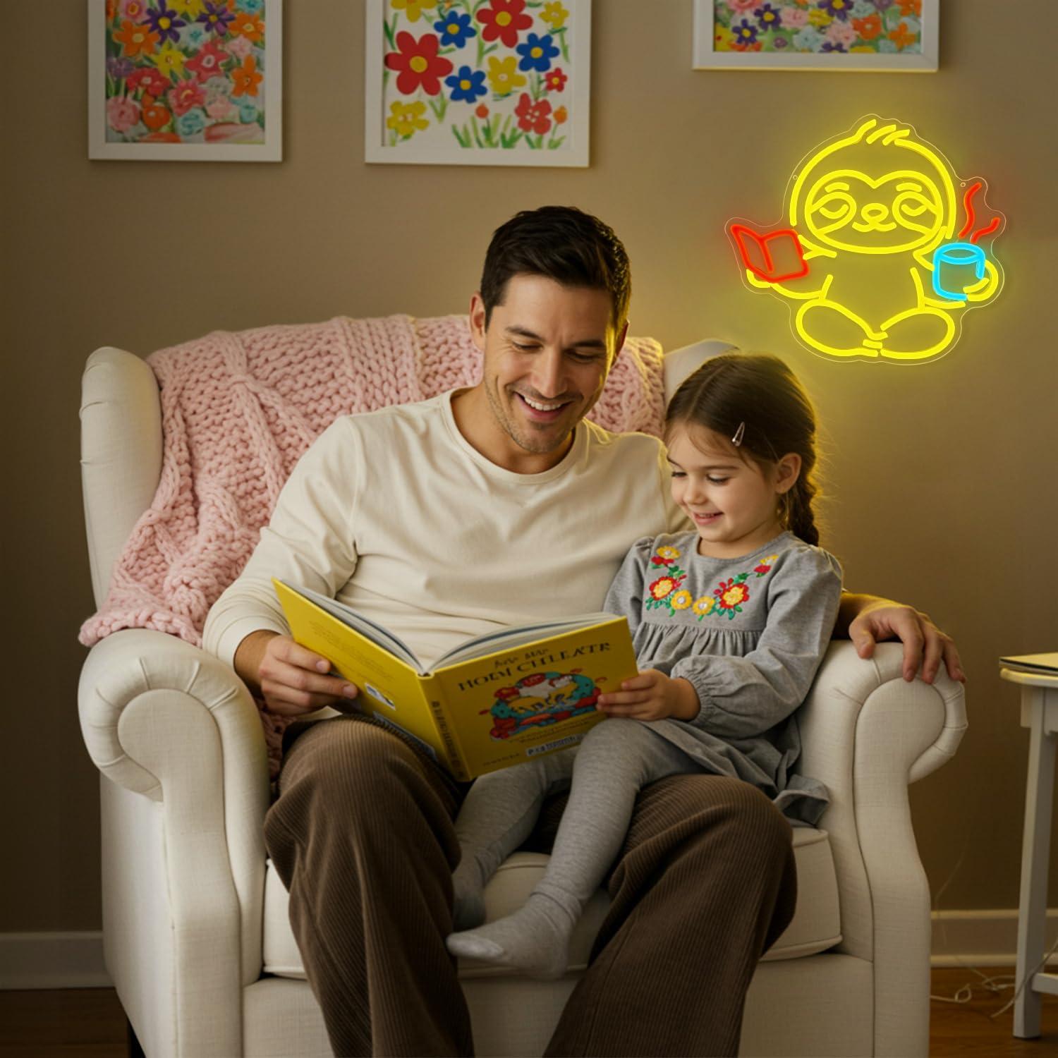 나무늘보 네온사인 USB 디밍 가능 LED 조명 침실  - Home Decor Lighting 리뷰 및 가격