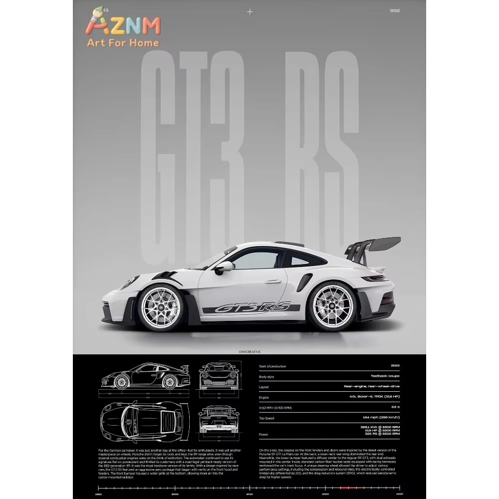 1pc 미니멀리스트 911 GT3-RS 718 GT4  - Home Decor Minimal 리뷰 및 가격