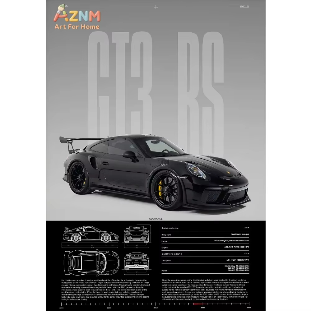 1pc 미니멀리스트 911 GT3-RS 718 GT4  - Home Decor Minimal 리뷰 및 가격