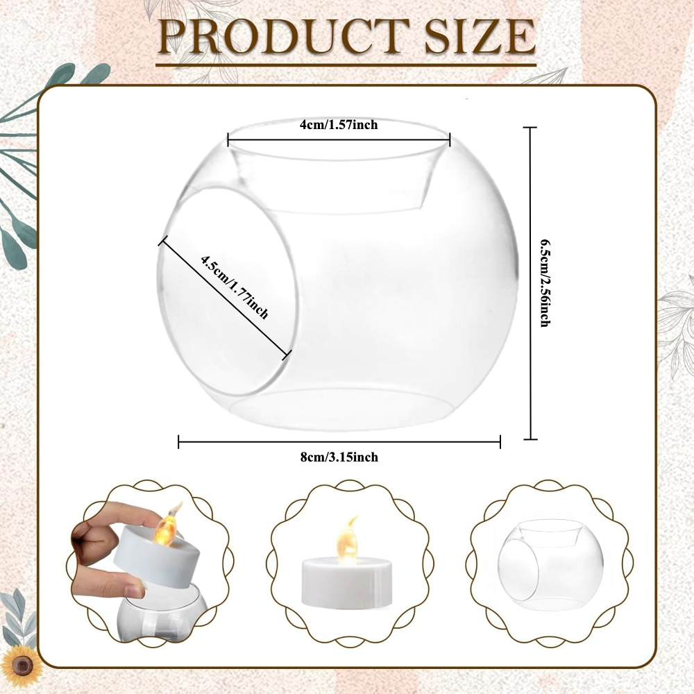 6/12pcs 유리 라운드 중공 캔들 홀더 측면 개방형 - Home Decor Organizer 리뷰 및 가격