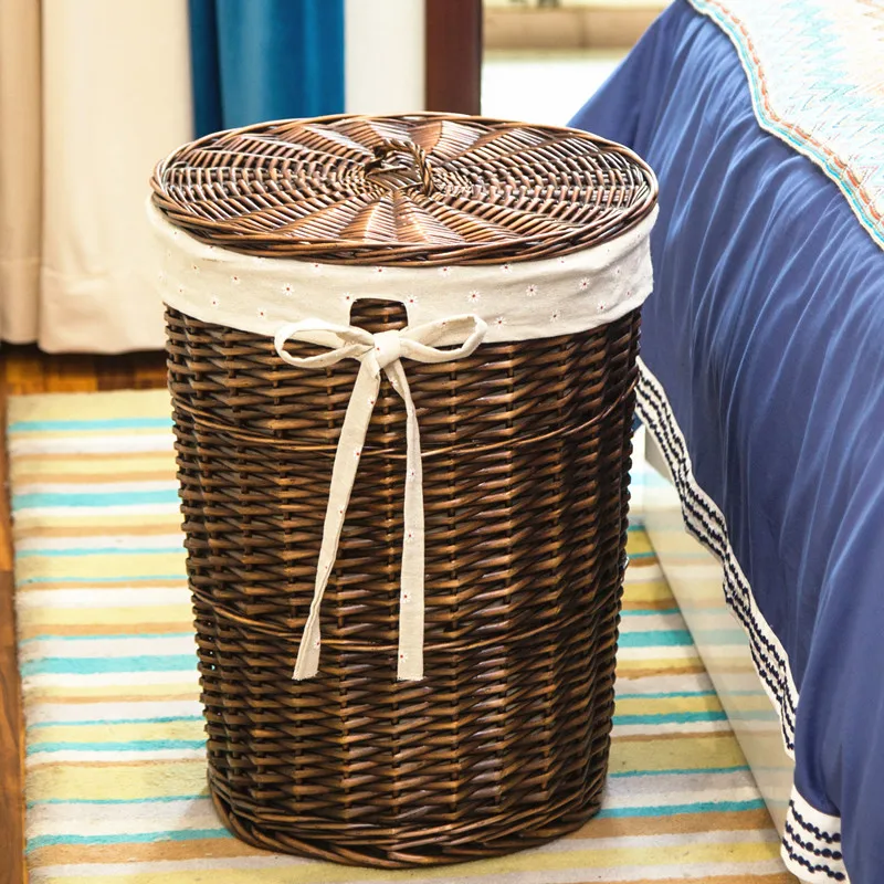 뚜껑이 달린 세련된 등나무 바구니, 가정용 직조 장식  - Home Decor Hampers 리뷰 및 가격