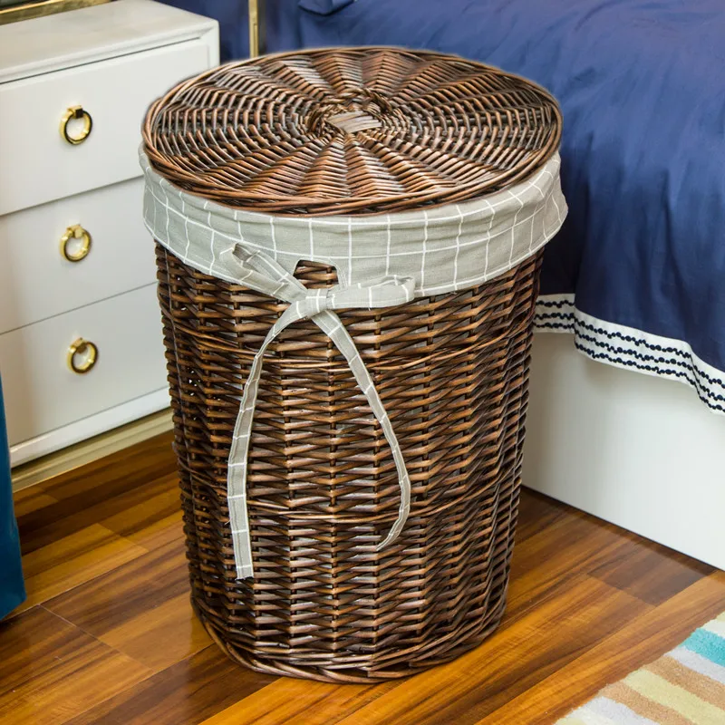 뚜껑이 달린 세련된 등나무 바구니, 가정용 직조 장식  - Home Decor Hampers 리뷰 및 가격