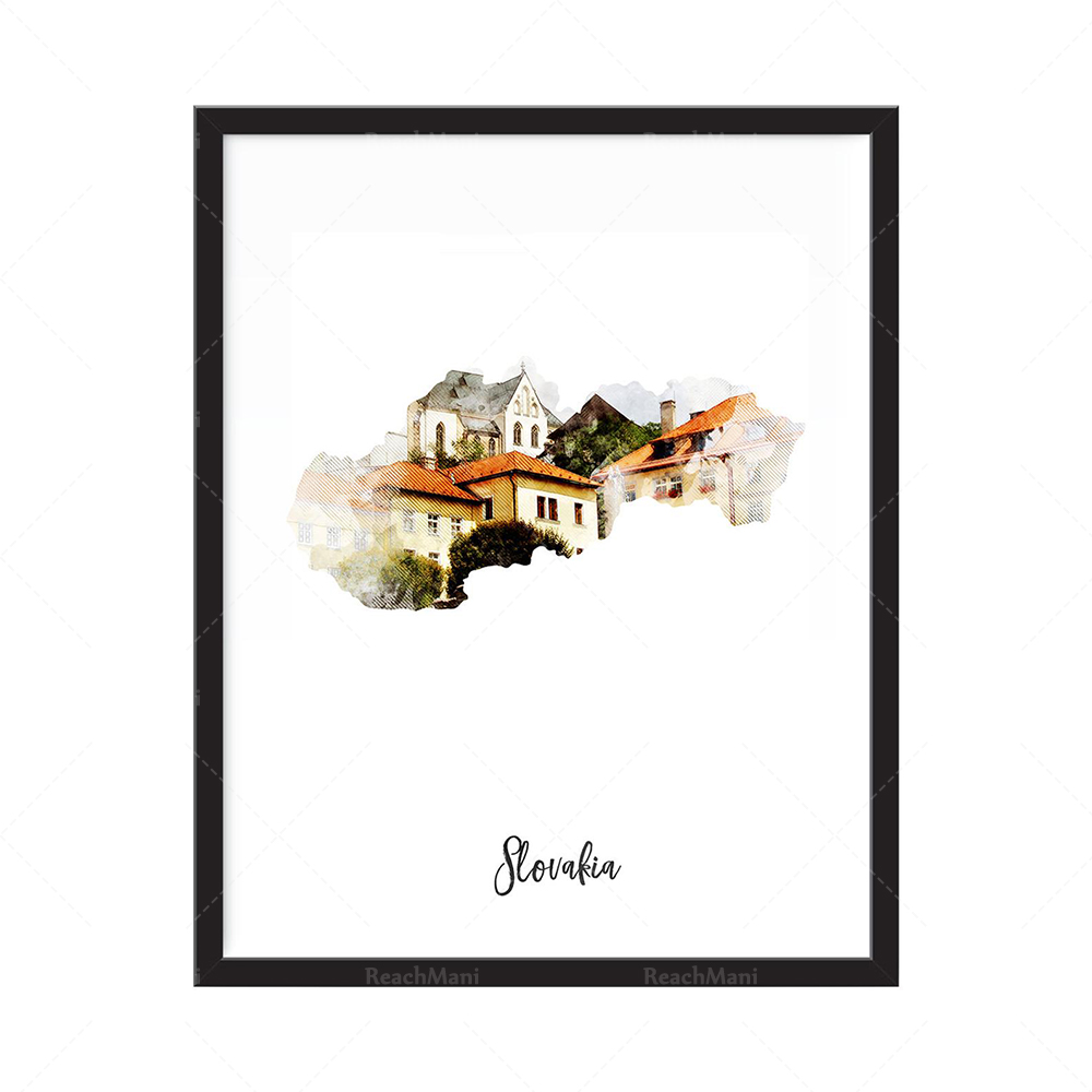 카타르 수채화 지도 인쇄 - 지도, 국가 지도, 여행, - Home Decor Qatar 리뷰 및 가격