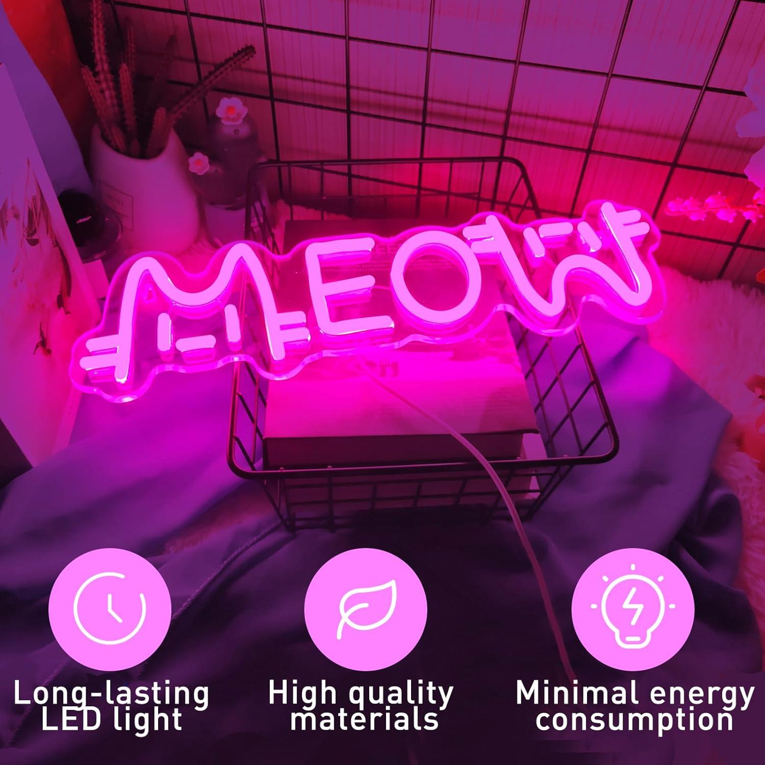 야옹 네온사인 고양이 USB 전원 LED 디밍 가능 네 - Home Decor Lighting 리뷰 및 가격