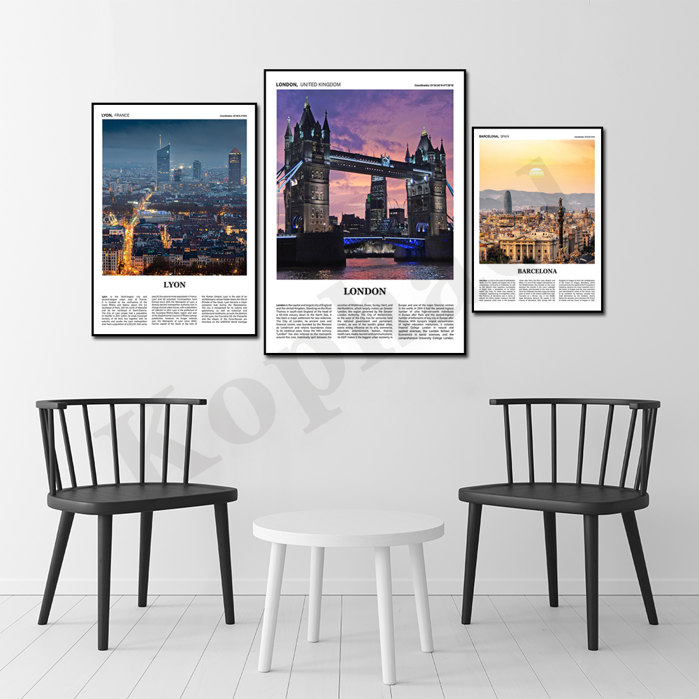 코펜하겐 런던 취리히 밀라노 몽마르트 리옹 도시 풍경  - Home Decor Zurich 리뷰 및 가격