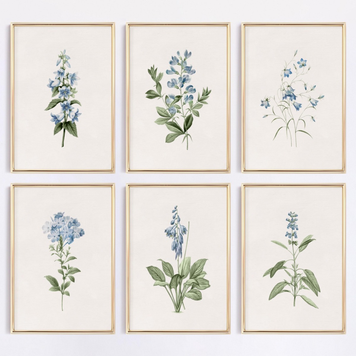 1pcs 블루 와일드 플라워 식물 캔버스 인쇄 포스터  - Home Decor Minimal 리뷰 및 가격