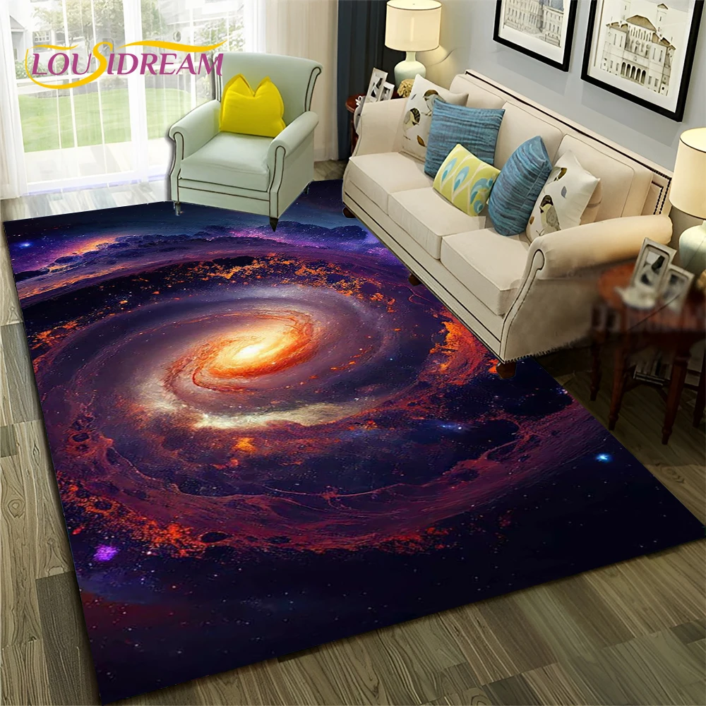 갤럭시 행성 별 3D 우주 공간 카펫 러그, 거실 침실 - Home Decor Online Free 리뷰 및 가격