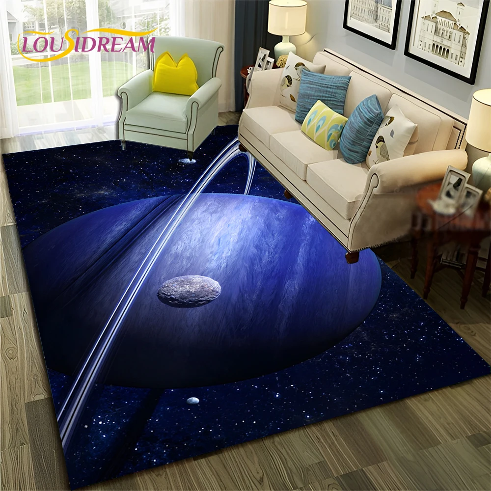 갤럭시 행성 별 3D 우주 공간 카펫 러그, 거실 침실 - Home Decor Online Free 리뷰 및 가격