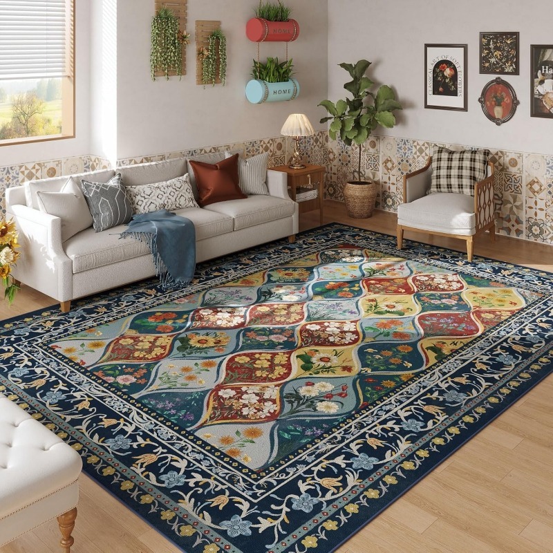 보헤미안 플로럴 패턴 거실 카펫 레스토랑 소파 커피 테 - Home Decor Online Free 리뷰 및 가격