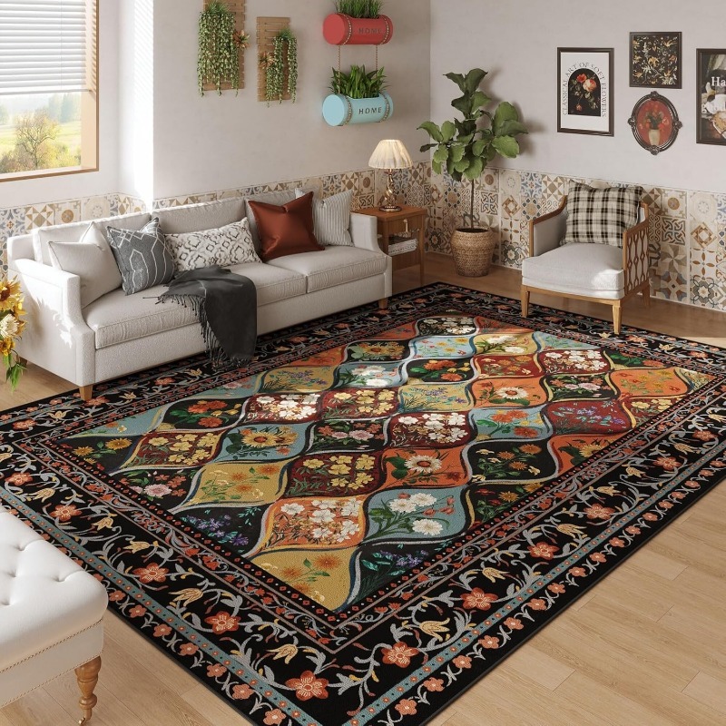 보헤미안 플로럴 패턴 거실 카펫 레스토랑 소파 커피 테 - Home Decor Online Free 리뷰 및 가격