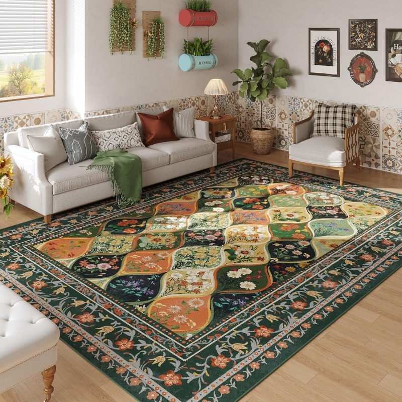 보헤미안 플로럴 패턴 거실 카펫 레스토랑 소파 커피 테 - Home Decor Online Free 리뷰 및 가격