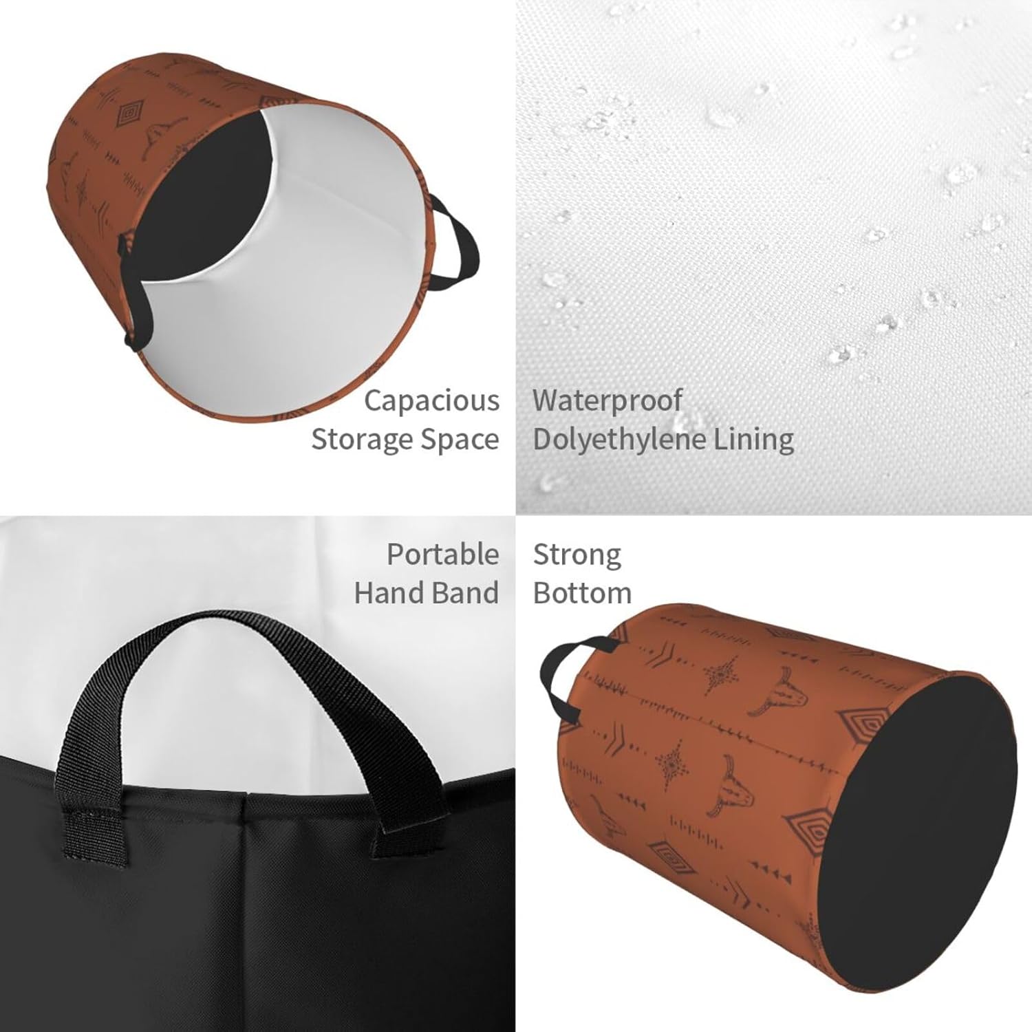 서양 보헤미안 스타일 홈 데코 손잡이 달린 접이식 세탁 - Home Decor Hampers 리뷰 및 가격