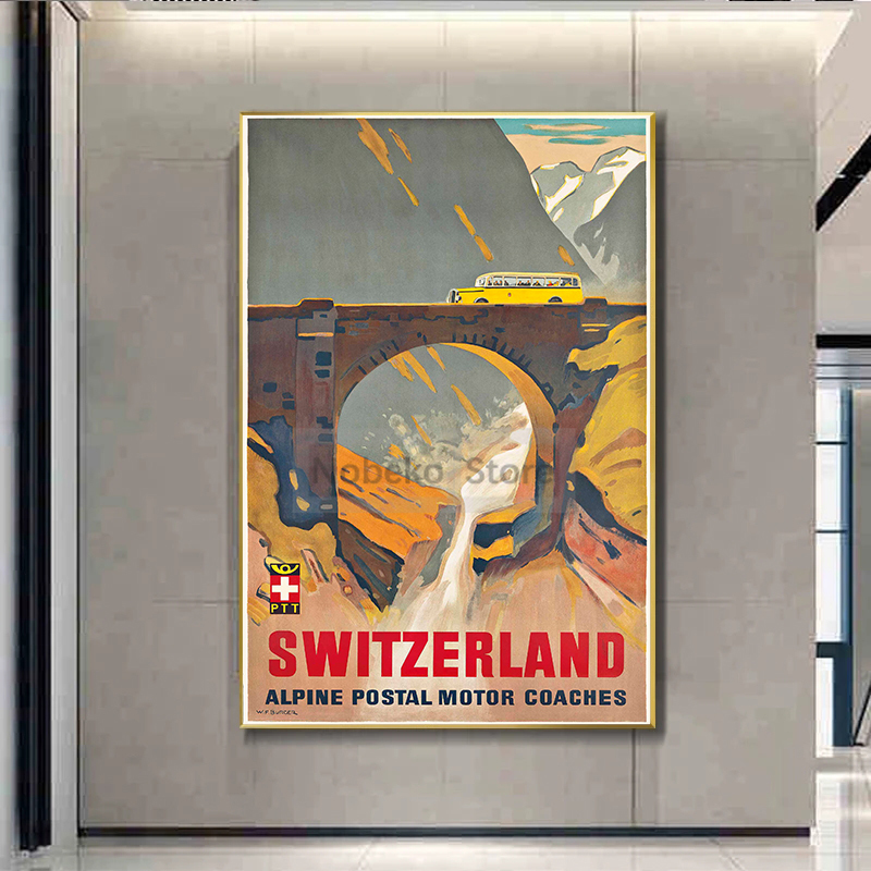 스위스 빈티지 여행 포스터, Zermatt Zurich - Home Decor Zurich 리뷰 및 가격