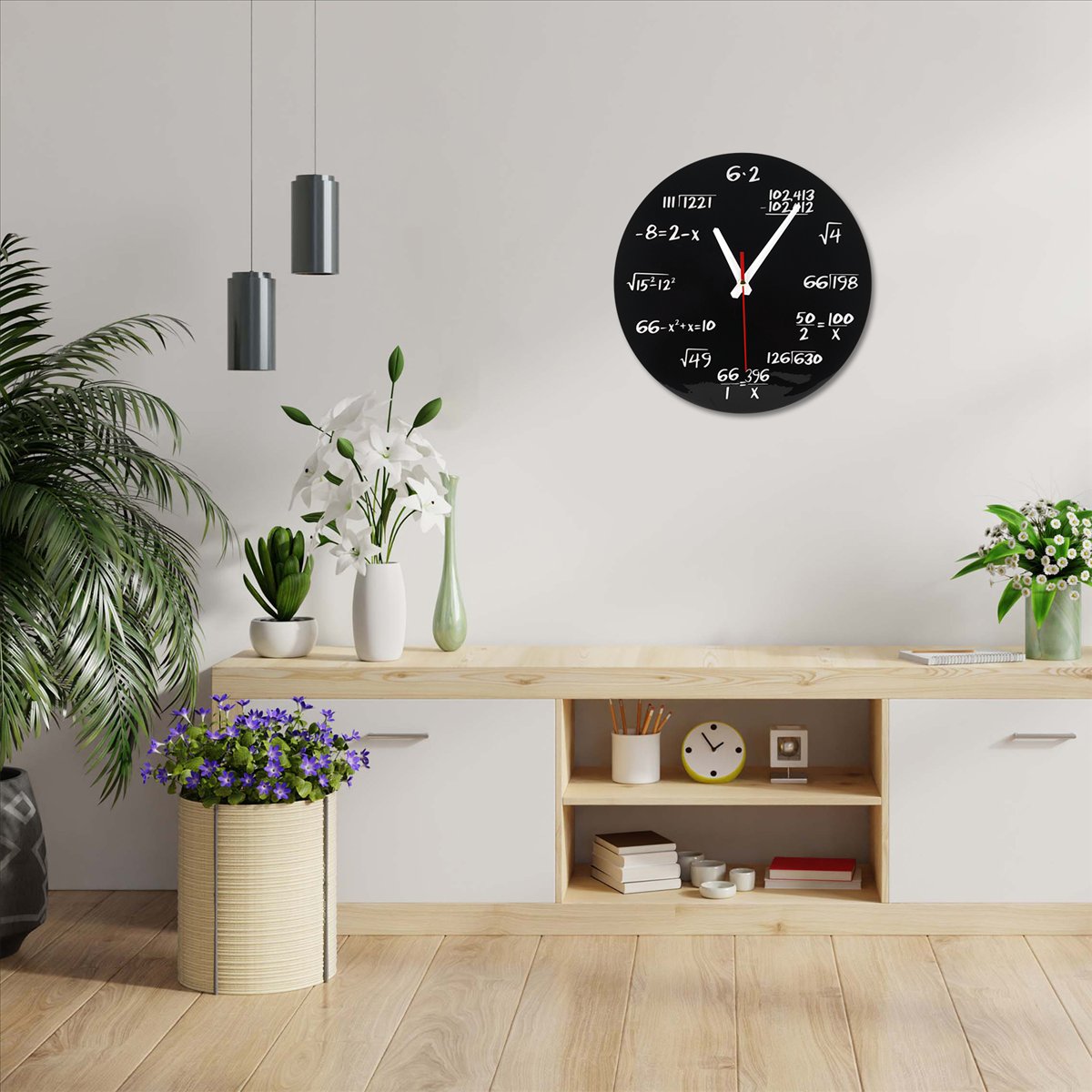 수학 벽시계 수학 공식 방정식 시계 퀴즈 시계 흑백 디 - Home Decor Quiz Free 리뷰 및 가격